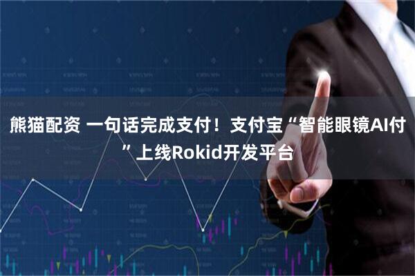 熊猫配资 一句话完成支付！支付宝“智能眼镜AI付”上线Rokid开发平台
